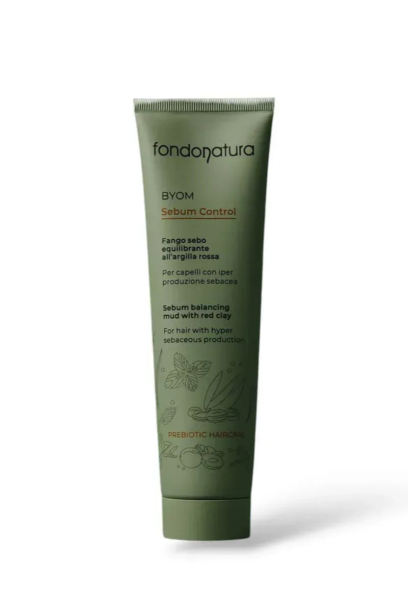 Fondonatura BYOM Sebum Control Fango Argilla Rossa Sebo Equilibrante 175 ml - Capelli e Barba 