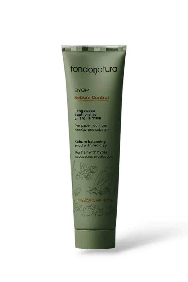 Fondonatura BYOM Sebum Control Fango Argilla Rossa Sebo Equilibrante 175 ml - Capelli e Barba 
