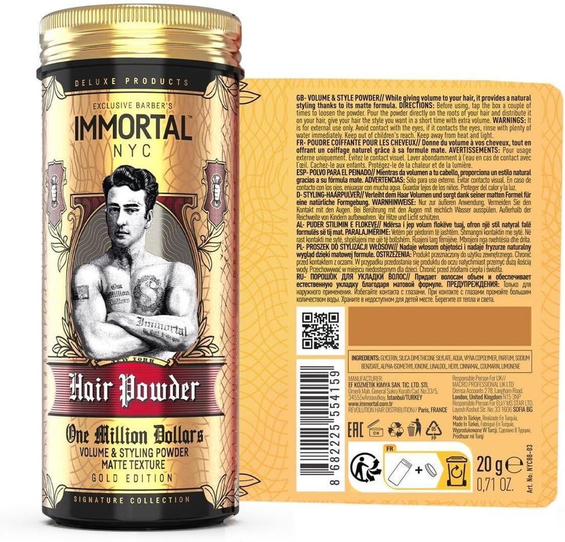 Immortal Nyc One Million Dollars Hair Powder polvere volumizzante 20 gr. - Capelli e Barba 