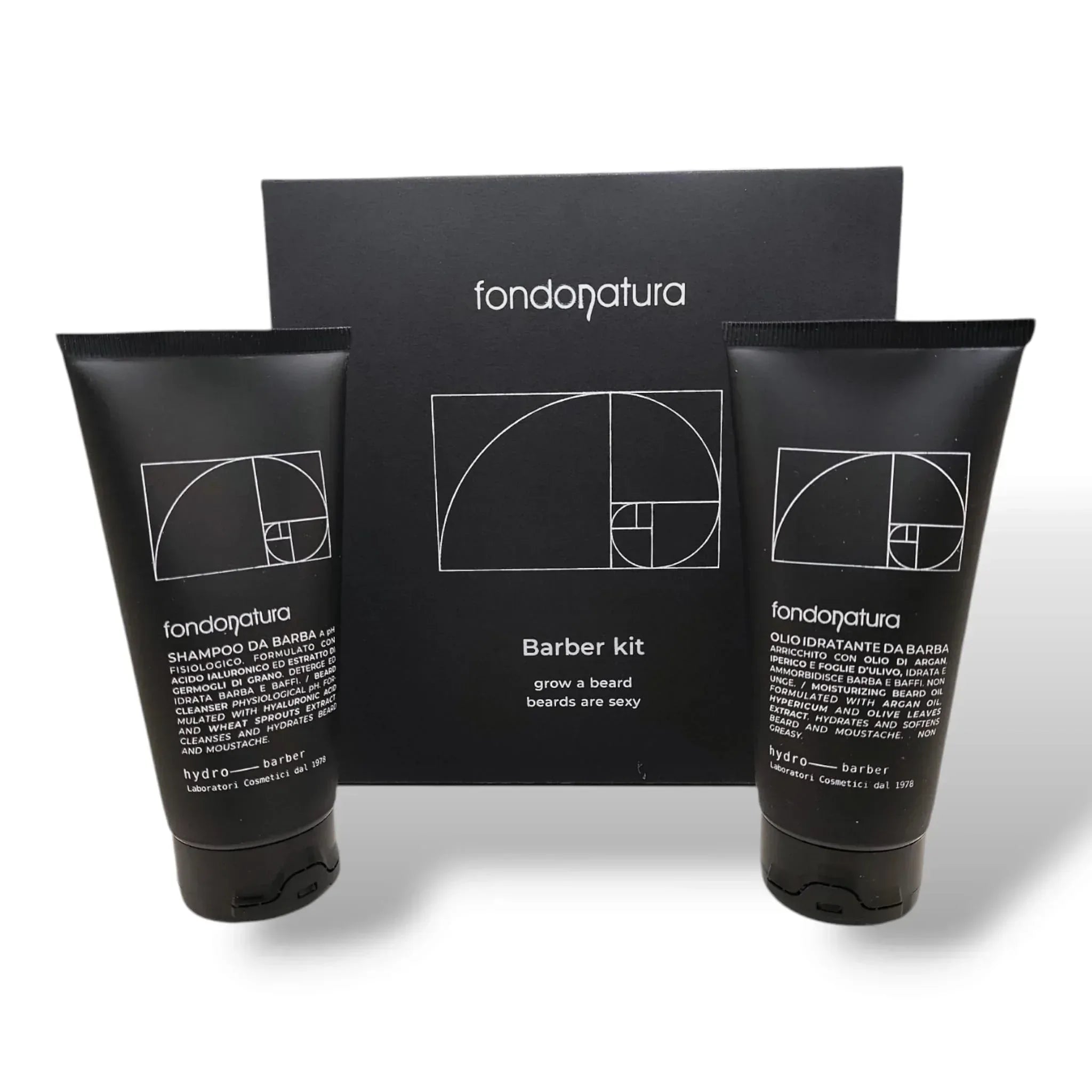 Fondonatura Barber Kit Shampoo e Olio da barba - Capelli e Barba 