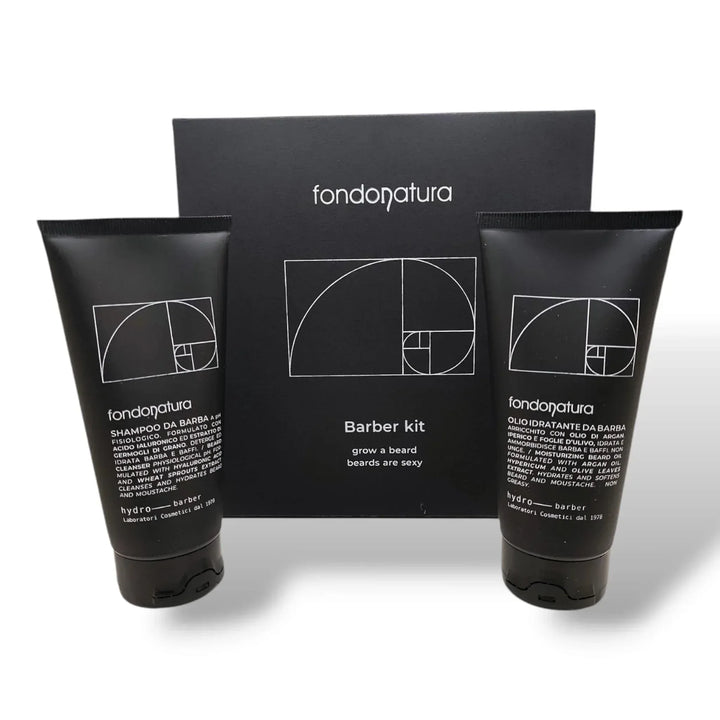 Fondonatura Barber Kit Shampoo e Olio da barba - Capelli e Barba 