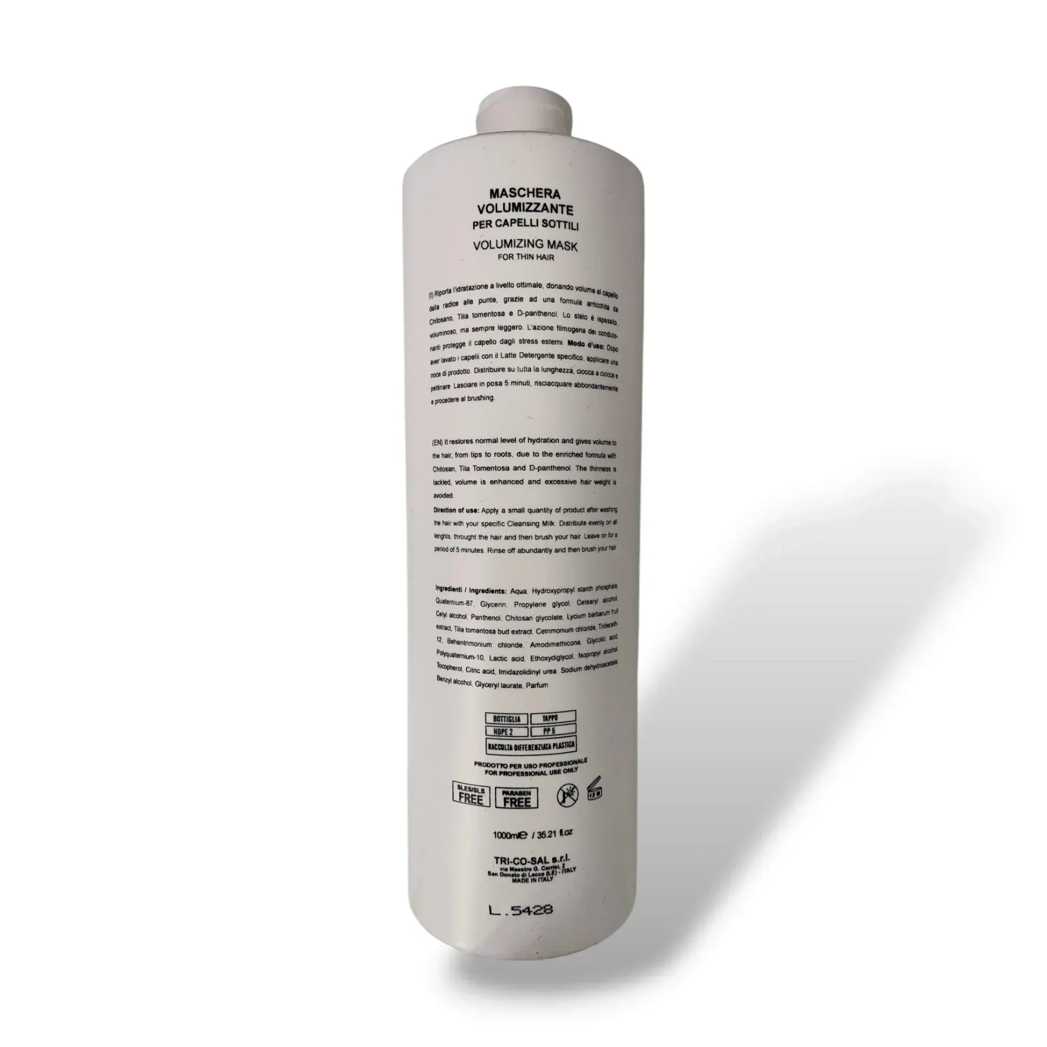Fondonatura Maschera Volumizzante Capelli Sottili 1000 ML - Capelli e Barba 