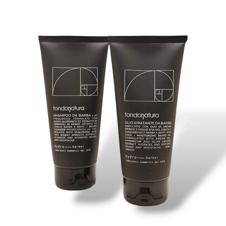 Fondonatura Barber Kit Shampoo e Olio da barba - Capelli e Barba 