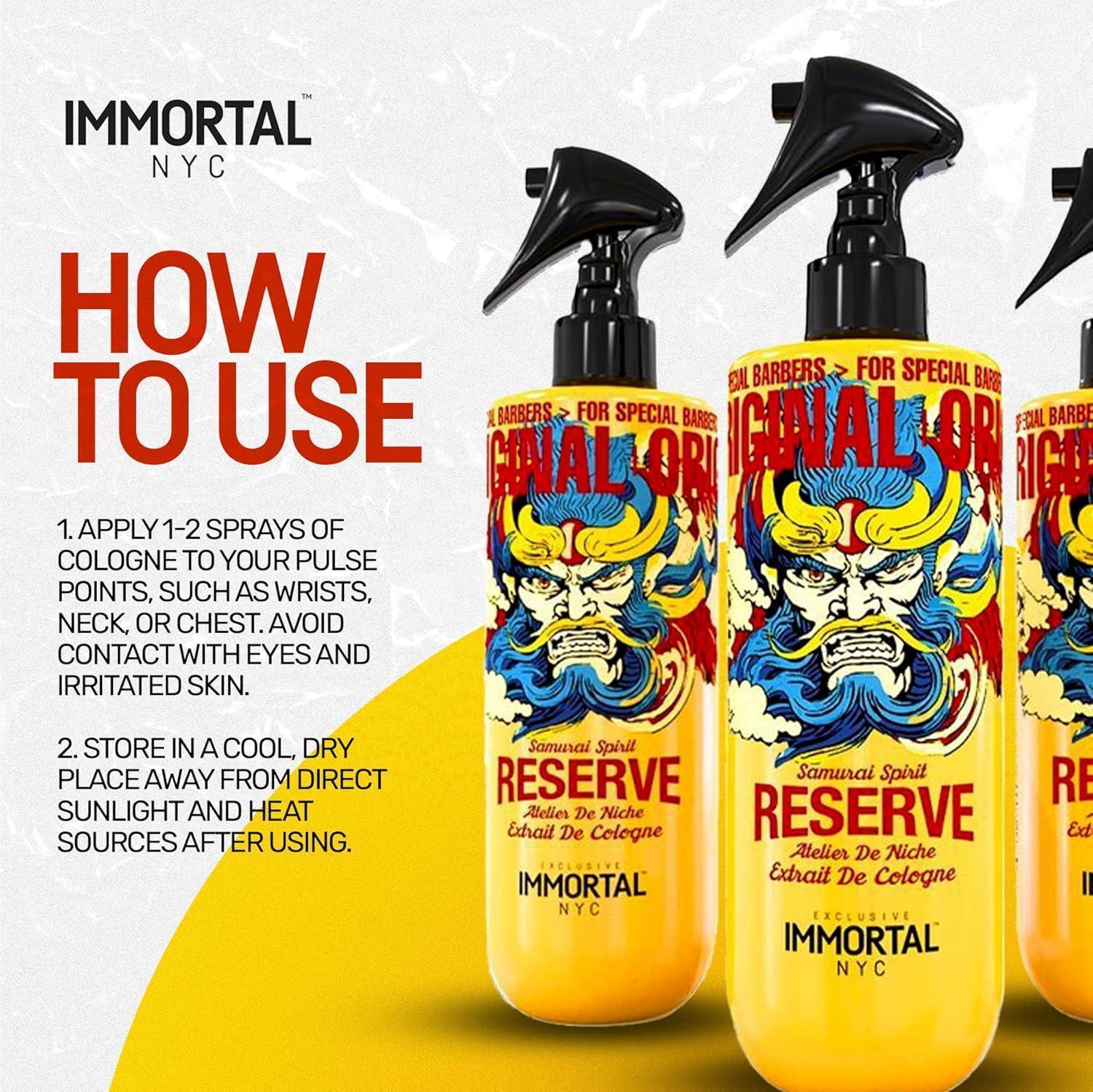 Immortal Nyc Eau De Cologne Reserve Samurai Spirit 500 ml - Capelli e Barba 