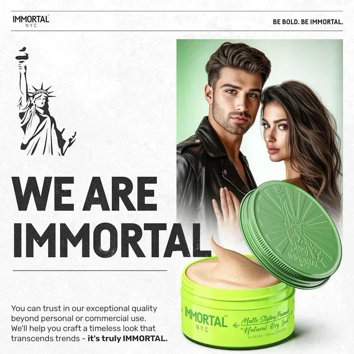 Immortal Nyc Matt Styling Pomade Dry Matte Finish 150 ml - Capelli e Barba 