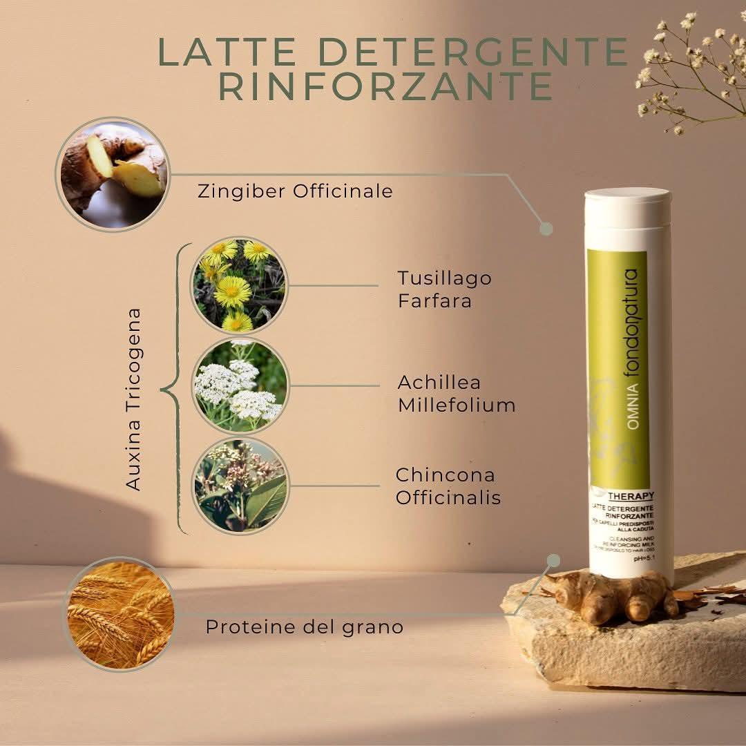 Fondonatura Shampoo Latte Detergente Rinforzante Anticaduta 250 ML - Capelli e Barba 